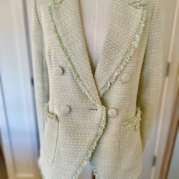 NWT HOUSE OF HARLOW 1960 Pistachio Tweed Blazer - Picture 11 of 12